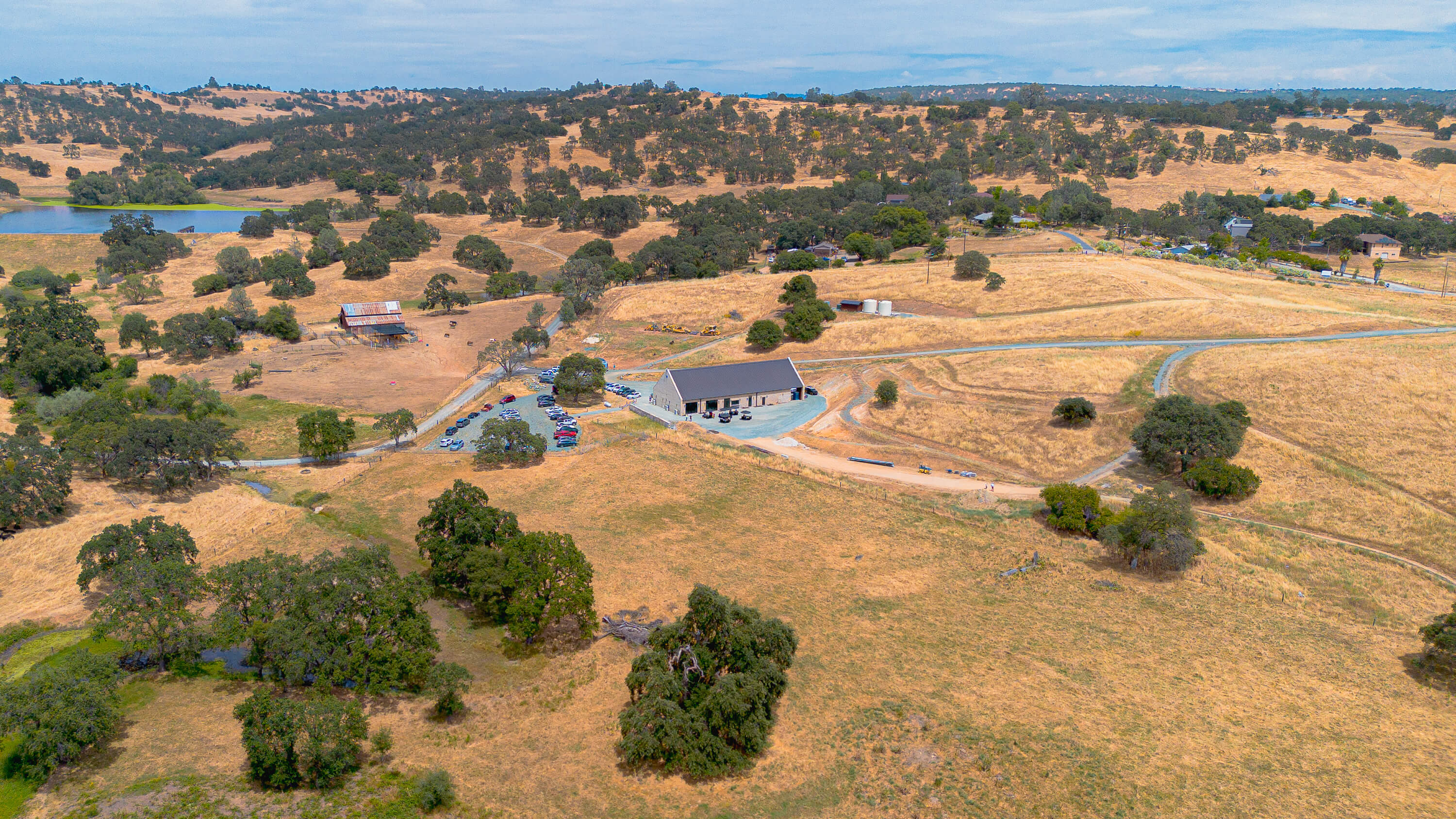 An aerial image of Domenico WInery located in Amador, which is also located in San Carlos.